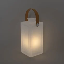 QAZQA Gartenbeleuchtung|Led-Außenleuchten*Moderne Tischlampe mit weißem Flammeneffekt, wiederaufladbar, IP44 – Stard