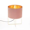 Honsel Tischlampen|Wohnzimmerlampen*Moderne Tischlampe rosa mit Gold - Rosalina