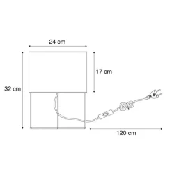 Honsel Tischlampen|Wohnzimmerlampen*Moderne Tischlampe rosa mit Gold - Rosalina