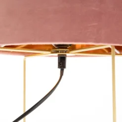 Honsel Tischlampen|Wohnzimmerlampen*Moderne Tischlampe rosa mit Gold - Rosalina