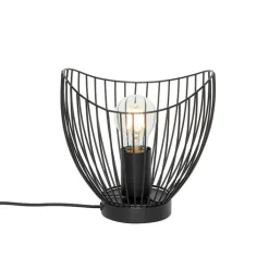 QAZQA Tischlampen|Wohnzimmerlampen*Moderne Tischlampe schwarz 20 cm - Pua