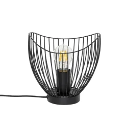 QAZQA Tischlampen|Wohnzimmerlampen*Moderne Tischlampe schwarz 20 cm - Pua