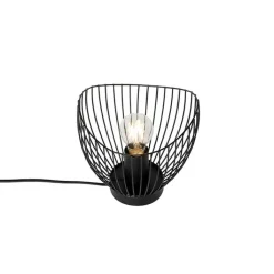 QAZQA Tischlampen|Wohnzimmerlampen*Moderne Tischlampe schwarz 20 cm - Pua