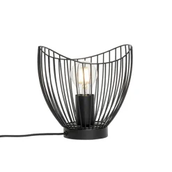 QAZQA Tischlampen|Wohnzimmerlampen*Moderne Tischlampe schwarz 20 cm - Pua