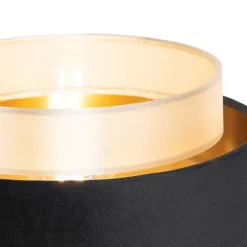 QAZQA Esszimmerlampen|Schlafzimmerlampen*Moderne Tischlampe Schwarz mit Gold - Elif