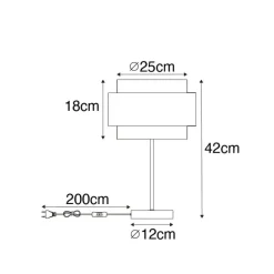 QAZQA Esszimmerlampen|Schlafzimmerlampen*Moderne Tischlampe Schwarz mit Gold - Elif