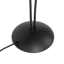 QAZQA Schlafzimmerlampen|Küchenlampen*Moderne Tischlampe schwarz 2-Licht mit Rauchglas - Athen