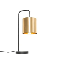 QAZQA Tischlampen|Wohnzimmerlampen*Moderne Tischlampe Schwarz mit Gold - Lofty