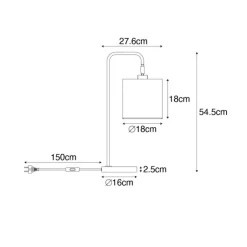 QAZQA Tischlampen|Wohnzimmerlampen*Moderne Tischlampe Schwarz mit Gold - Lofty
