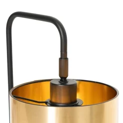 QAZQA Tischlampen|Wohnzimmerlampen*Moderne Tischlampe Schwarz mit Gold - Lofty