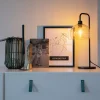 QAZQA Tischlampen|Wohnzimmerlampen*Moderne Tischlampe schwarz mit Rauchglaseffekt - Maly