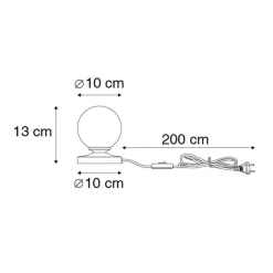 QAZQA Tischlampen|Wohnzimmerlampen*Moderne Tischlampe schwarz mit Rauchglas - Athen