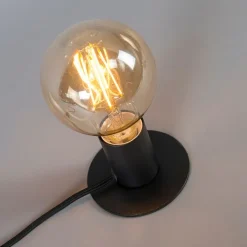 QAZQA Lampen Für Dein Homeoffice|Tischlampen*Moderne Tischlampe schwarz - Facil