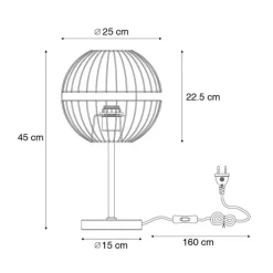 Honsel Tischlampen|Wohnzimmerlampen*Moderne Tischlampe schwarz - Sphaera