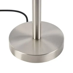 QAZQA Tischlampen|Wohnzimmerlampen*Moderne Tischlampe Stahl mit taupefarbenem Schirm 35 cm - Simplo