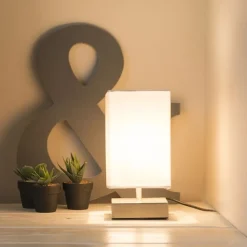 QAZQA Lampen Für Dein Homeoffice|Tischlampen*Moderne Tischlampe weiß mit Stahl - Milo