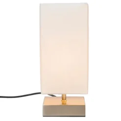 QAZQA Lampen Für Dein Homeoffice|Tischlampen*Moderne Tischlampe weiß mit Stahl - Milo