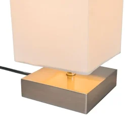 QAZQA Lampen Für Dein Homeoffice|Tischlampen*Moderne Tischlampe weiß mit Stahl - Milo