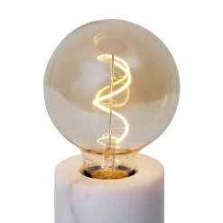 QAZQA Tischlampen|Wohnzimmerlampen*Moderne Tischleuchte Bronze mit weißem Marmor - Marissa