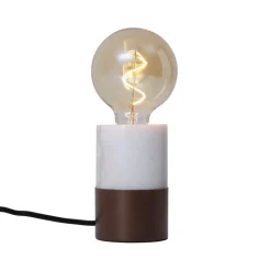 QAZQA Tischlampen|Wohnzimmerlampen*Moderne Tischleuchte Bronze mit weißem Marmor - Marissa