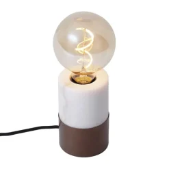 QAZQA Tischlampen|Wohnzimmerlampen*Moderne Tischleuchte Bronze mit weißem Marmor - Marissa