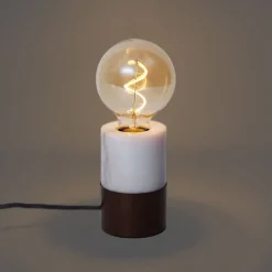 QAZQA Tischlampen|Wohnzimmerlampen*Moderne Tischleuchte Bronze mit weißem Marmor - Marissa