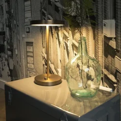 QAZQA Lampen Für Dein Homeoffice|Schlafzimmerlampen*Moderne Tischleuchte bronze inkl. LED - Disco