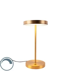 QAZQA Lampen Für Dein Homeoffice|Schlafzimmerlampen*Moderne Tischleuchte bronze inkl. LED - Disco