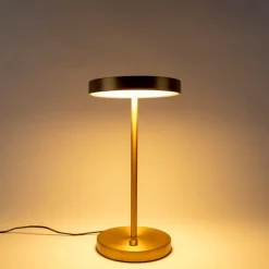 QAZQA Lampen Für Dein Homeoffice|Schlafzimmerlampen*Moderne Tischleuchte bronze inkl. LED - Disco
