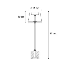 QAZQA Gartenbeleuchtung|Led-Tischleuchten*Moderne Tischleuchte Dunkelbronze 37cm inkl. LED Dimmbar IP54 Wiederaufladbar - Topi