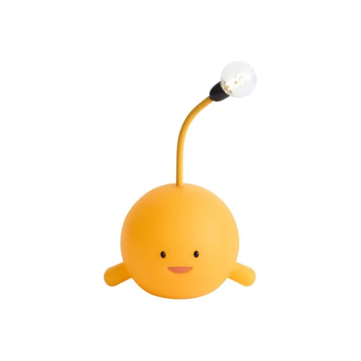 Kinder QAZQA Kinderzimmerlampen|Led-Tischleuchten*Moderne Tischleuchte Gelb inkl. LED Wiederaufladbar - Bulby