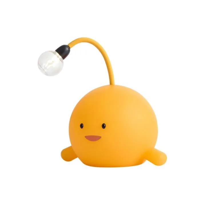 Kinder QAZQA Kinderzimmerlampen|Led-Tischleuchten*Moderne Tischleuchte Gelb inkl. LED Wiederaufladbar - Bulby