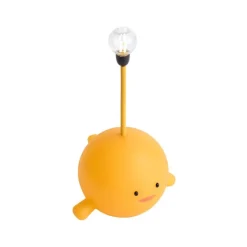 Kinder QAZQA Kinderzimmerlampen|Led-Tischleuchten*Moderne Tischleuchte Gelb inkl. LED Wiederaufladbar - Bulby