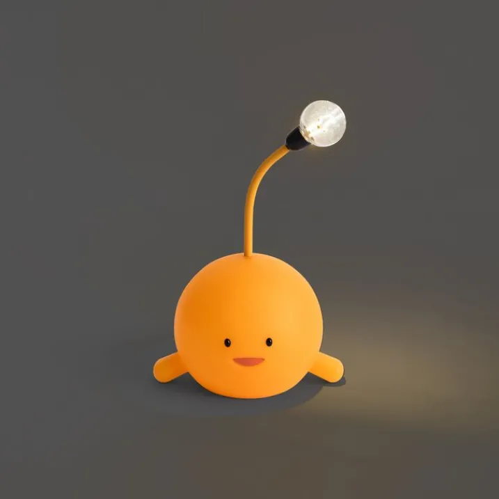 Kinder QAZQA Kinderzimmerlampen|Led-Tischleuchten*Moderne Tischleuchte Gelb inkl. LED Wiederaufladbar - Bulby