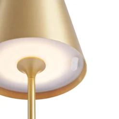 QAZQA Gartenbeleuchtung|Led-Tischleuchten*Moderne Tischleuchte Gold 37cm inkl. LED Dimmbar IP54 Wiederaufladbar - Topi