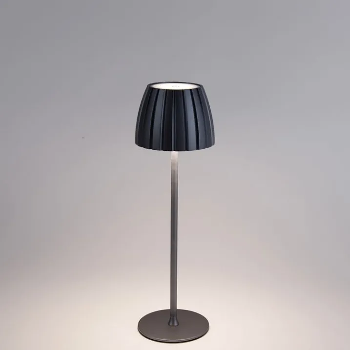 Light Trend Led-Tischleuchten|Akku Lampen*Moderne Tischleuchte grau 3-stufig dimmbar wiederaufladbar - Dolce