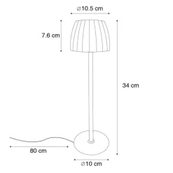 Light Trend Led-Tischleuchten|Akku Lampen*Moderne Tischleuchte grau 3-stufig dimmbar wiederaufladbar - Dolce