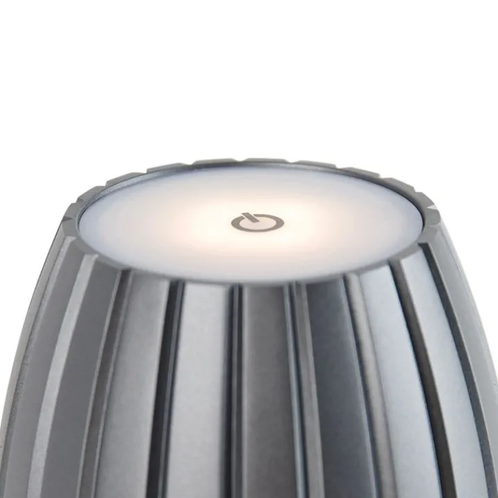 Light Trend Led-Tischleuchten|Akku Lampen*Moderne Tischleuchte grau 3-stufig dimmbar wiederaufladbar - Dolce