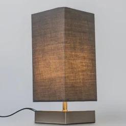 QAZQA Lampen Für Dein Homeoffice|Tischlampen*Moderne Tischleuchte grau mit Stahl - Milo