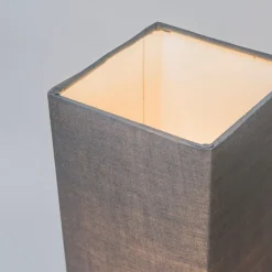 QAZQA Lampen Für Dein Homeoffice|Tischlampen*Moderne Tischleuchte grau mit Stahl - Milo