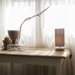 QAZQA Lampen Für Dein Homeoffice|Tischlampen*Moderne Tischleuchte grau mit Stahl - Milo