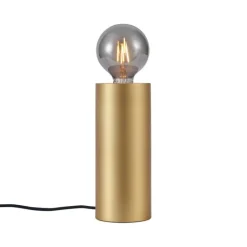 QAZQA Tischlampen|Wohnzimmerlampen*Moderne Tischleuchte Messing 24cm - Cylinder