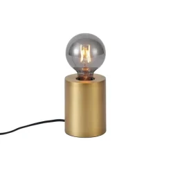 QAZQA Tischlampen|Wohnzimmerlampen*Moderne Tischleuchte Messing 13cm - Cylinder