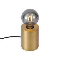 QAZQA Tischlampen|Wohnzimmerlampen*Moderne Tischleuchte Messing 13cm - Cylinder