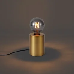 QAZQA Tischlampen|Wohnzimmerlampen*Moderne Tischleuchte Messing 13cm - Cylinder