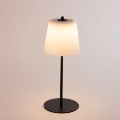 Honsel Gartenbeleuchtung|Led-Tischleuchten*Moderne Tischleuchte schwarz mit Opalglas inkl. LED 3-stufig dimmbar - Jent