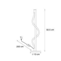 QAZQA Led-Tischleuchten|Tischlampen*Moderne Tischleuchte schwarz inkl. LED 3-Stufen-Dimmbar - Twirl