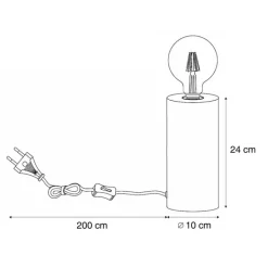QAZQA Tischlampen|Wohnzimmerlampen*Moderne Tischleuchte schwarz 24cm - Cylinder
