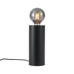 QAZQA Tischlampen|Wohnzimmerlampen*Moderne Tischleuchte schwarz 24cm - Cylinder