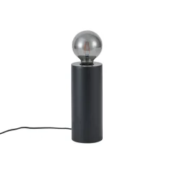 QAZQA Tischlampen|Wohnzimmerlampen*Moderne Tischleuchte schwarz 24cm - Cylinder